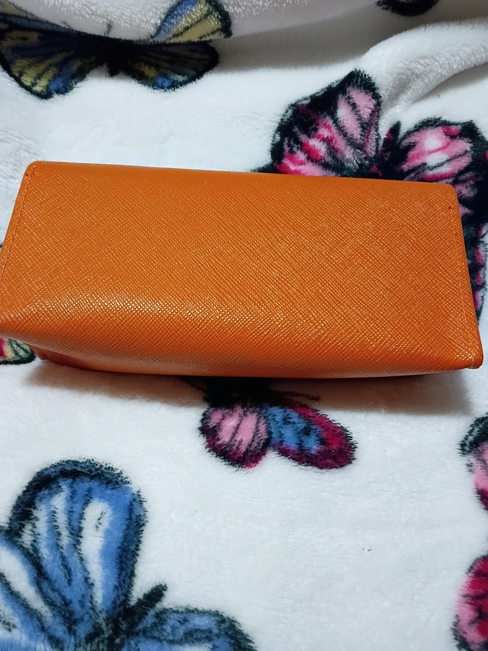 Tory Burch Orange Saffiano Leather Continental Wallet Like New - Picture 4 of 9